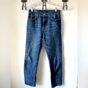 Levi’s 501, 29 waist 30 inseam, “Big E” dark wash straight leg men’s denim jeans